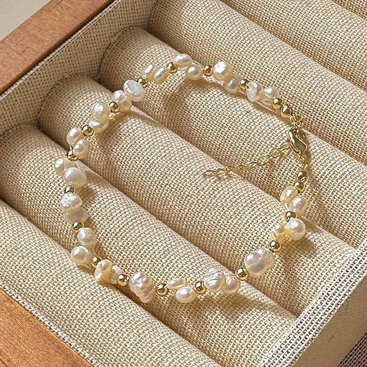 Pearl White Baroque Braided Pearl Bracelet