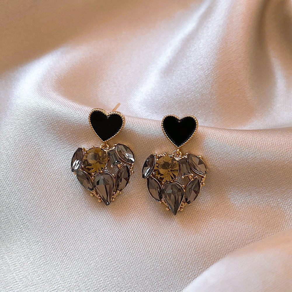 Midnight Enchanted Heart Earrings
