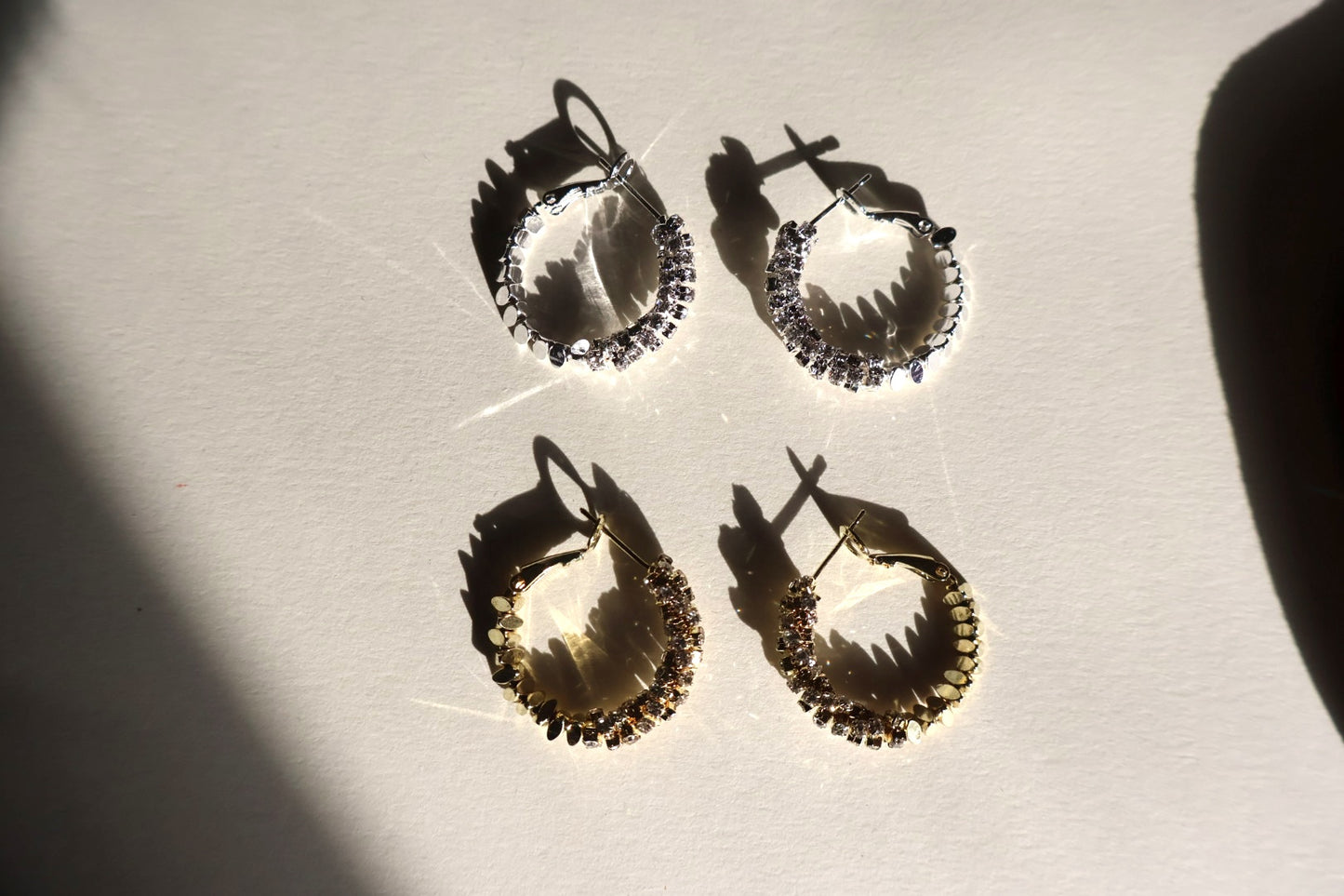 Crystal Luxe Shattered Hoop Earrings