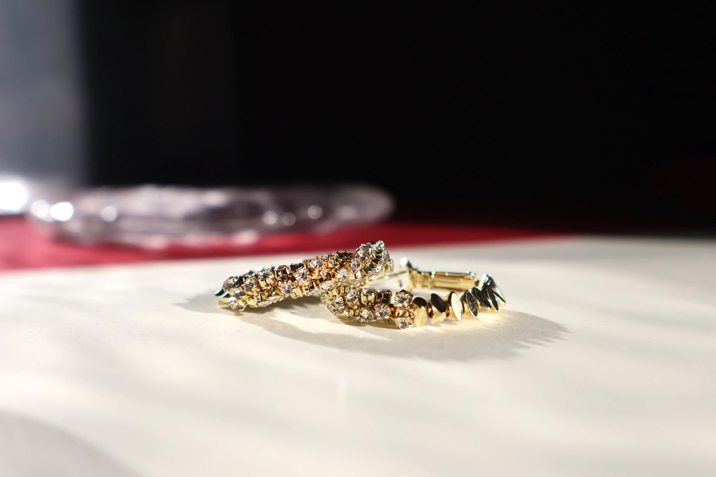 Crystal Luxe Golden Shard Hoops