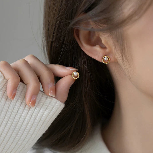 Pearl White Luxe Drop Studs 2025