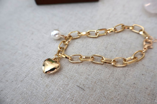 Pearl White Urban Chic Cross & Heart Bracelet