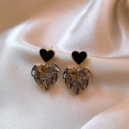 Midnight Enchanted Heart Earrings