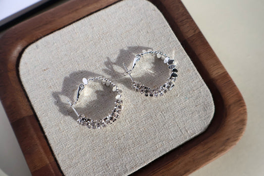 Crystal Luxe Shattered Hoop Earrings