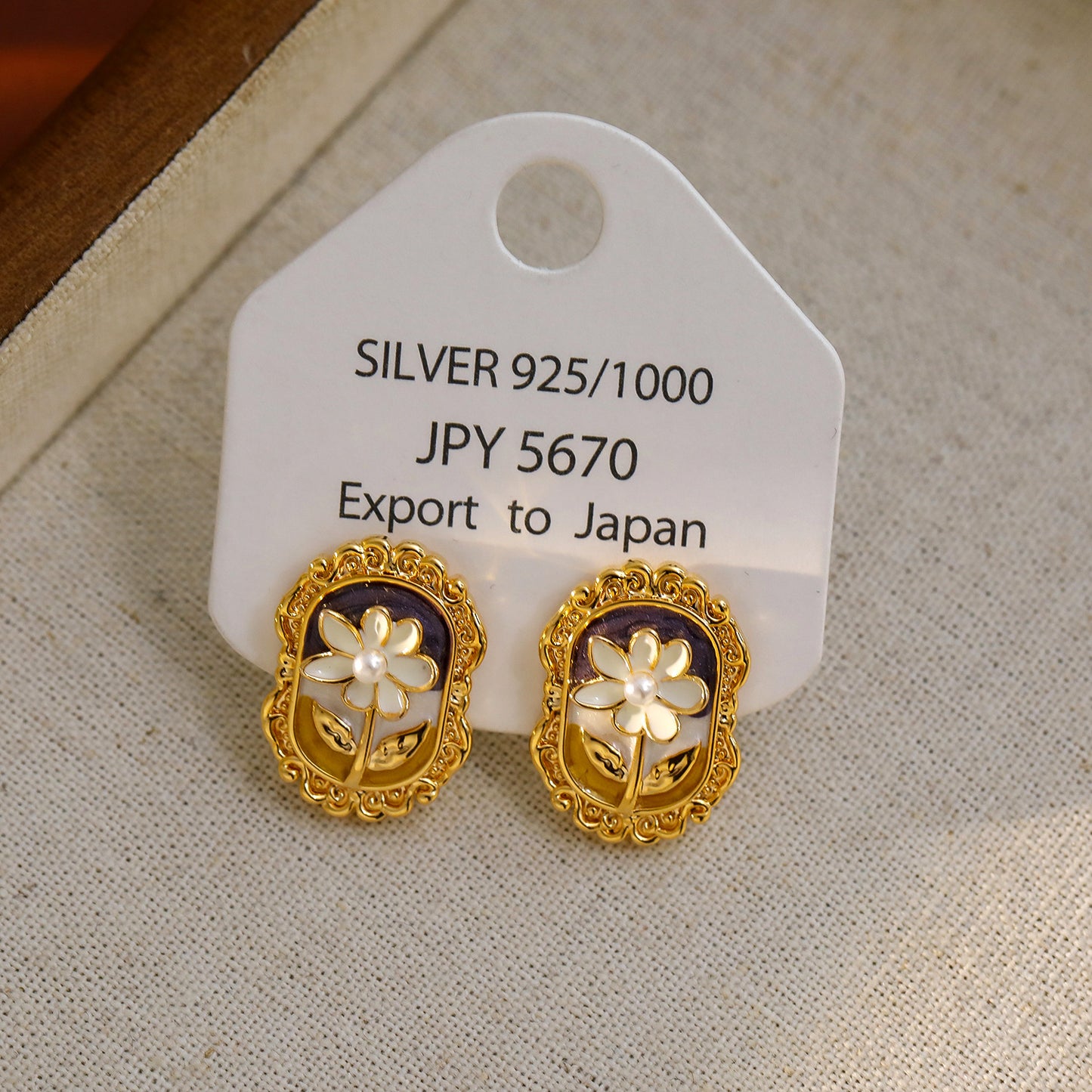 Vintage Rose Monet Garden Pearl Earrings