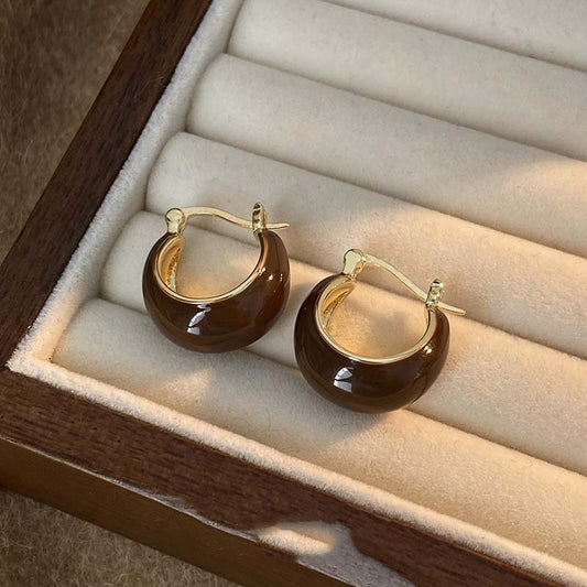 Vintage Rose Malard Tiger Eye Clips